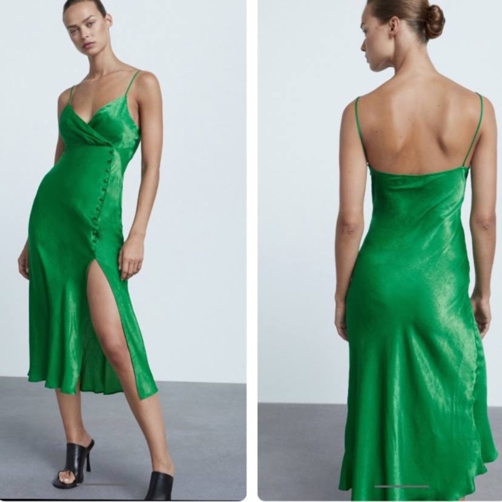 🌟SOLD🌟 Zara Satin Slip Midi Dress